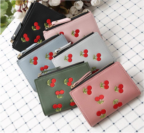 Qoo10] 大人気財布 チェリー さくらんぼ ミニウ