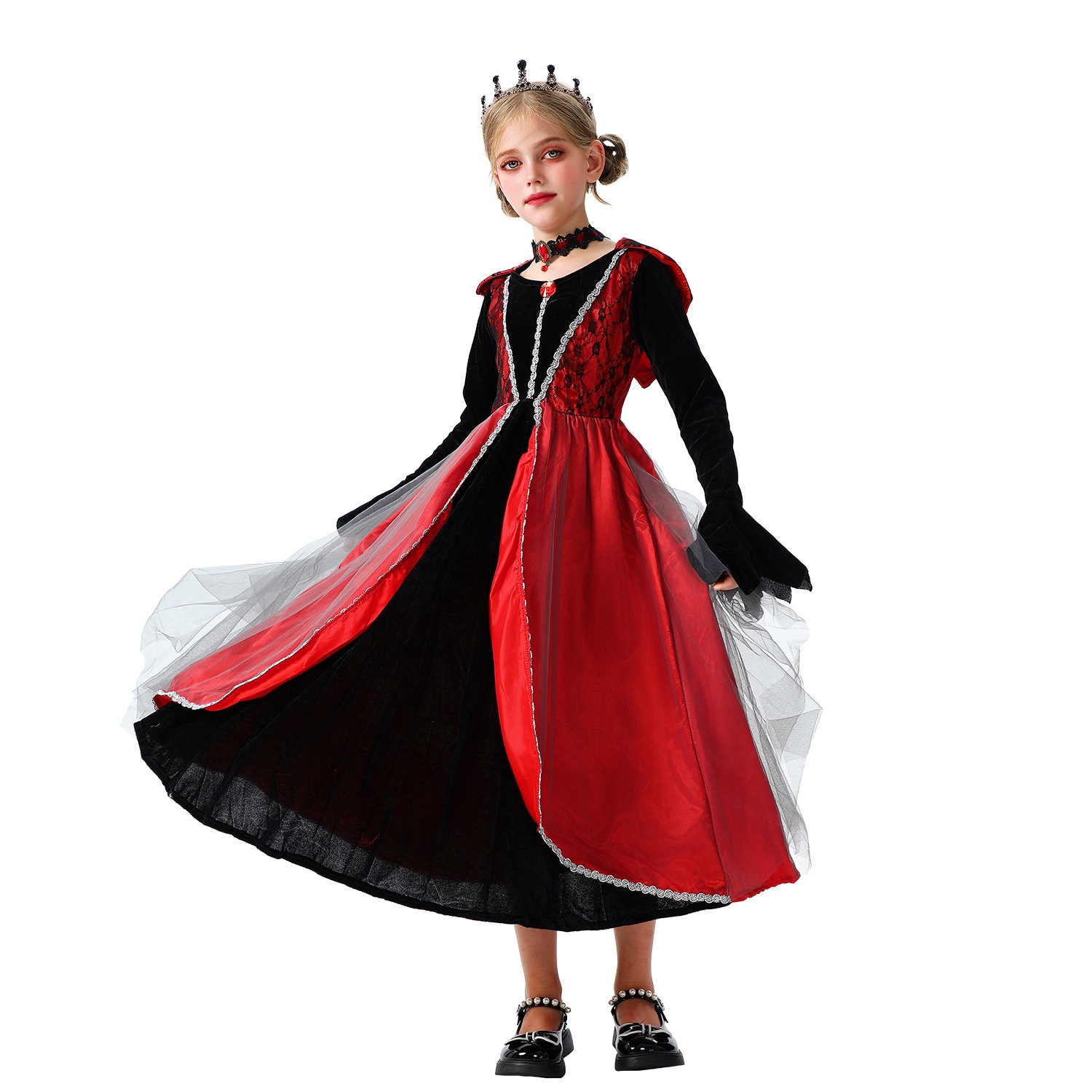 ハロウィンの子供用コスチューム魔女のドレス魔女のコスチュームステージコスチューム吸血鬼悪魔のローブ中世