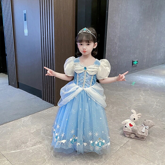 【 2025】子供ドレス プリンセスドレス マント付き 子供 クリスマス プレゼント コスプレ仮装 キッズ ドレス 女の子 定番プリンセスの衣装 ワンピース ハロウィン お姫様 110 120 130