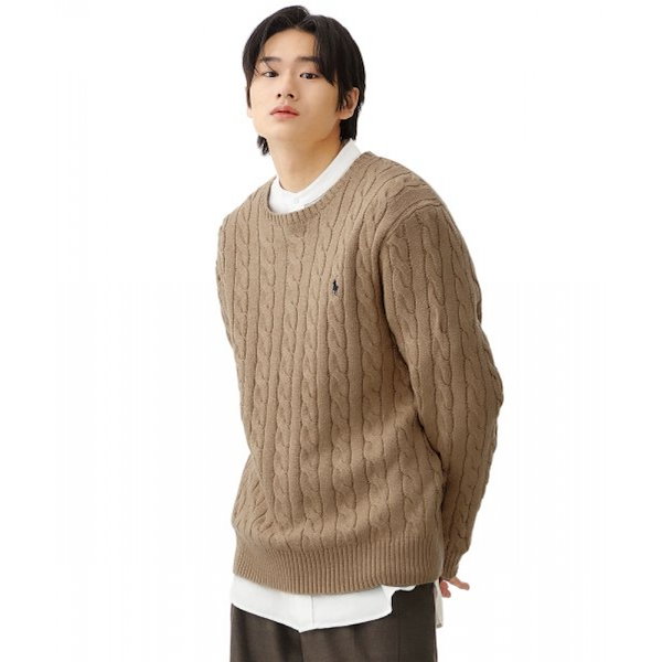 ポロラルフローレン　ケーブルニット　ブラウン　QRコード　XS ポロラルフローレン ケーブルニット ブラウン QRコード XS