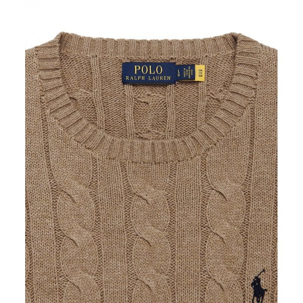 ラルフローレン ケーブルニット コットン ブラウン POLO RALPH LAUREN ニット セーター ケーブルニット コットン