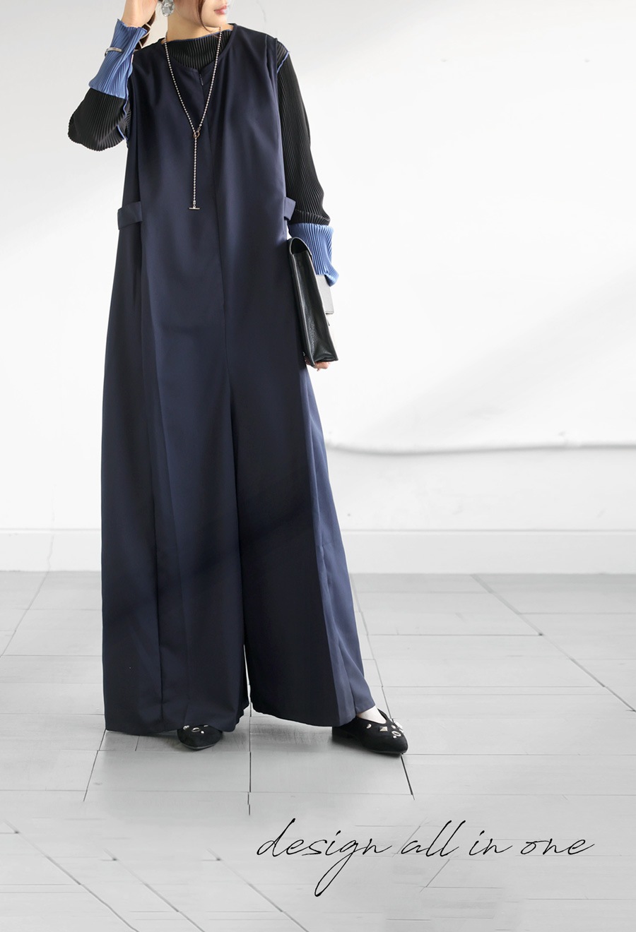 オールインワン レディース ボトムス パンツ 無地 ・8月14日10時発売メール便不可