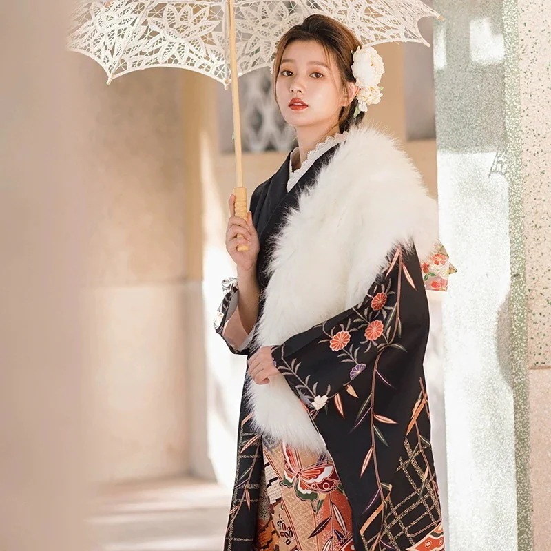 和風着物レトロ華やか小振袖改良着物撮影旅撮り写真黒蝶 和風着物レトロ華やか小振袖改良着物撮影旅撮り写真黒蝶