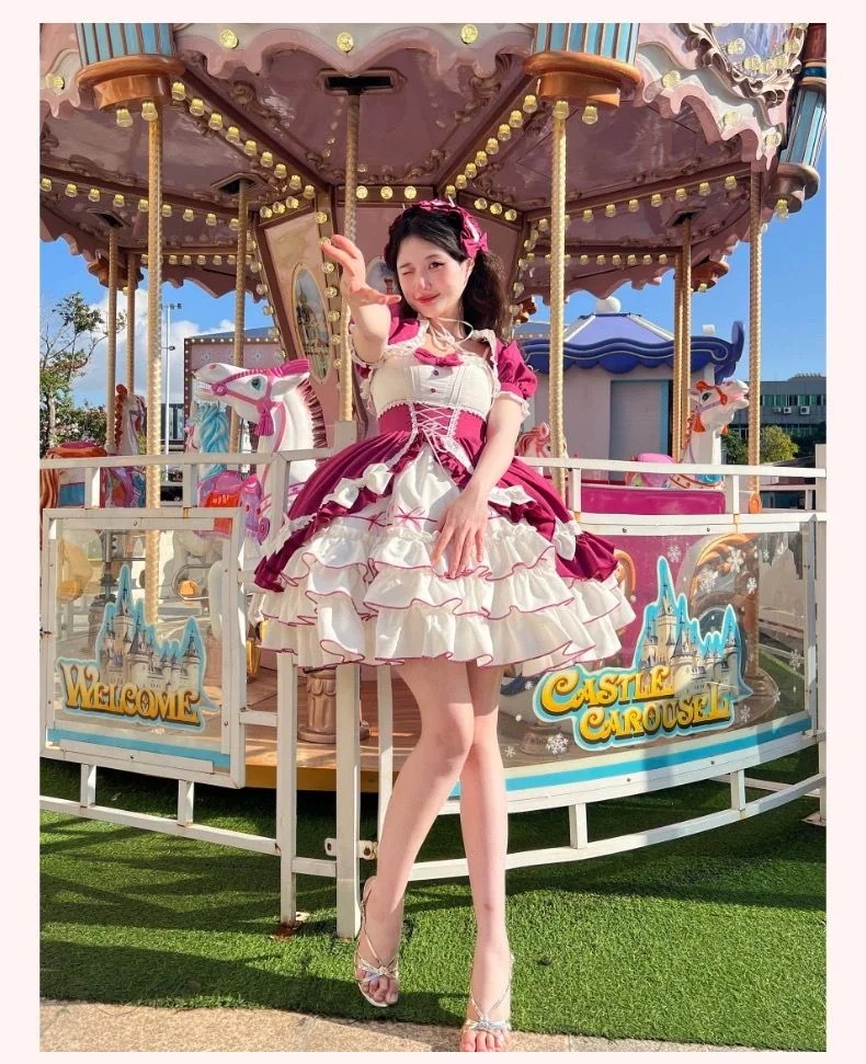 ショート/ロングプリンセスドレスマフィンロリータドッグショートドレスロリータチョッキ