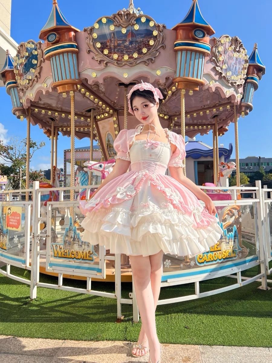 ショート/ロングプリンセスドレスマフィンロリータドッグショートドレスロリータチョッキ