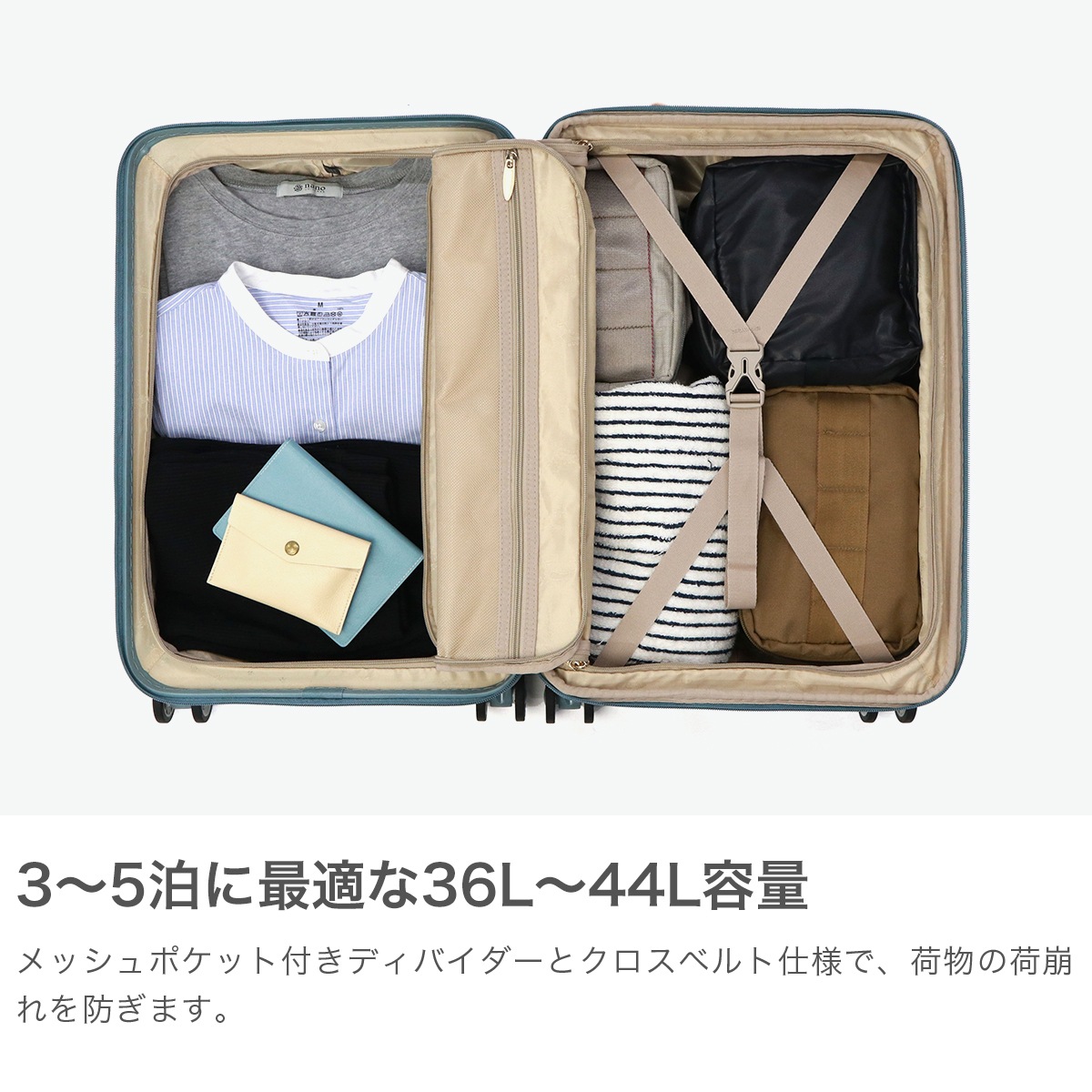 スーツケース 機内持ち込み Sサイズ キャリーケース 軽量 軽い 拡張 レディース 旅行 TSロック 静音 双輪 36L 44L 3泊 5泊 VIOLA ヴィオラ VO-111-18W