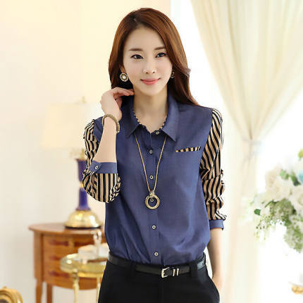 トップス シャツ デニムシャツ 長袖 襟付き 前開き ボタン 重ね着風 ミディアム丈 かわいい 大人可愛い きれいめ シンプル 上品 おしゃれ かっこいい カジュアル こなれ感 個性的 主役級