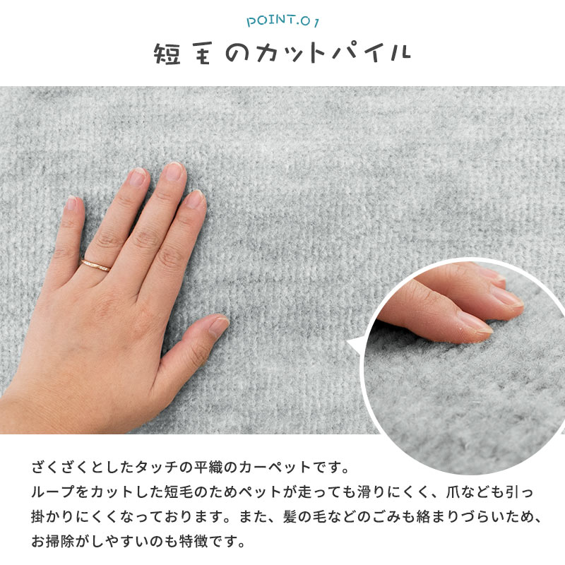 ペットにやさしいカーペット 4.5畳 261X261cm ラグ カーペット タマズライフ 正方形 江戸間4.5帖 四畳半 E45-TAMASLIFE