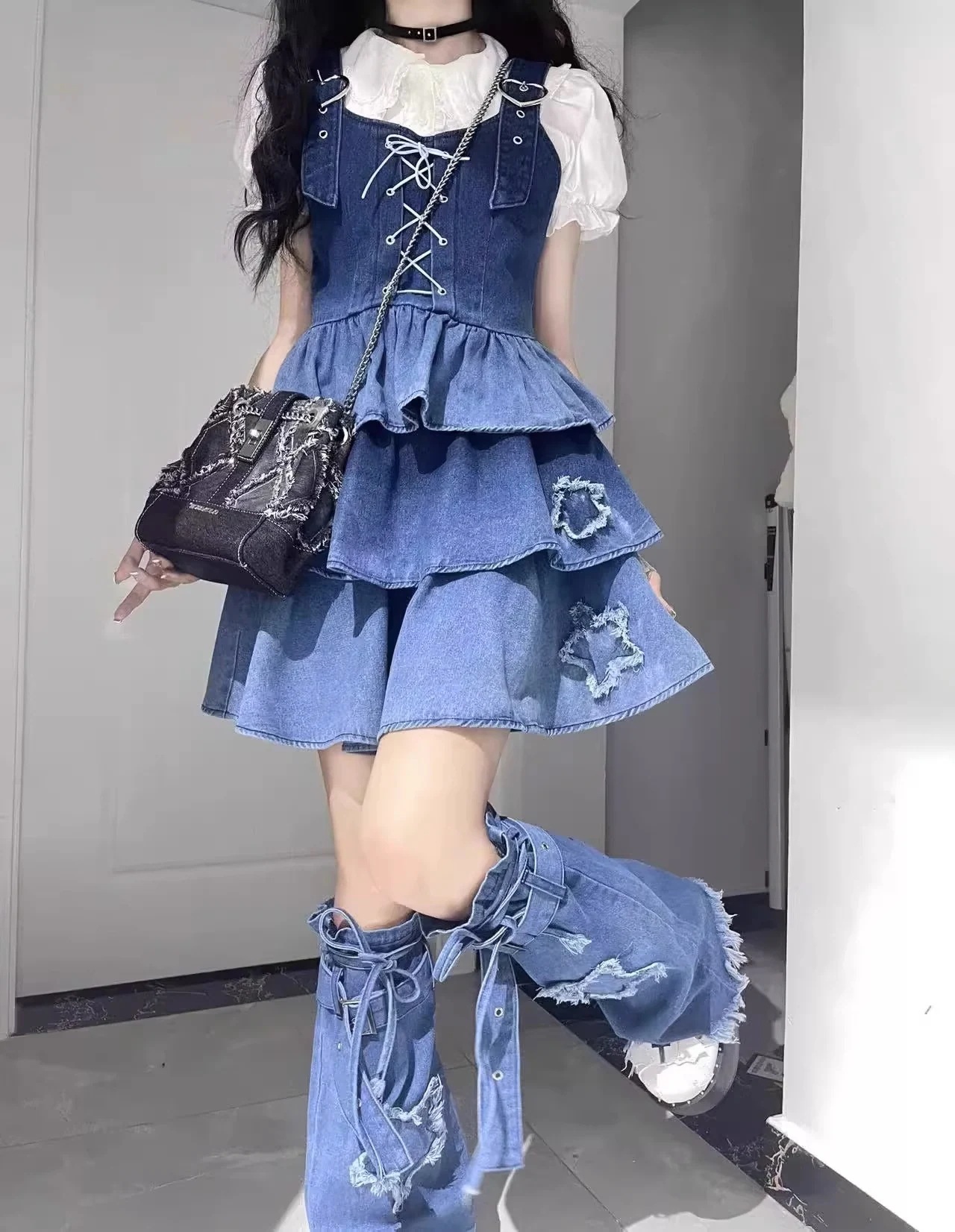 今っぽ 春夏 スカート 3点セットキャミソール スカート ショート丈トップスハイウエストレースアップコーデ ストリート系ブルーカジュアルレッグ美脚 脚長丈加工 コーデレディース 今っぽ 春夏 スカート 3点セットキャミソール スカート ショート丈トップスハイウエストレースアップコーデ ストリート系ブルーカジュアルレッグ美脚 脚長丈加工 コーデレディース