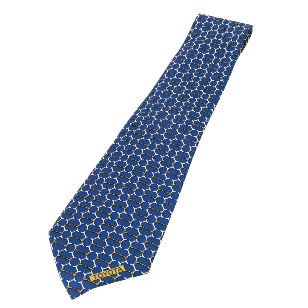 中古 ネクタイ シルク ブルー ホワイト トヨタ限定 スーツ ビジネス メンズ 男性 中古 ネクタイ シルク ブルー ホワイト トヨタ限定 スーツ ビジネス メンズ 男性