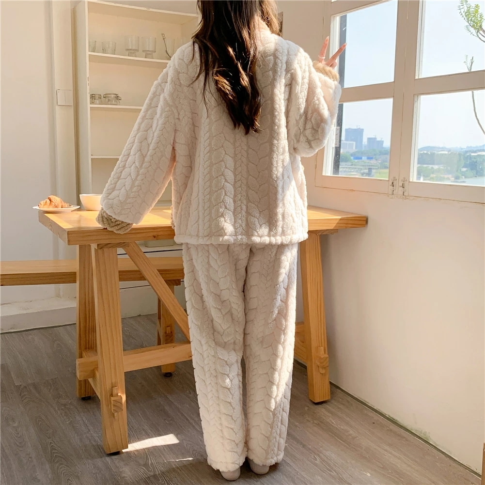マタニティ パジャマ 冬 モコモコ クマ かわいい シンプル 長袖 マタニティ ルームウェア 授乳口 付き ウエスト調節 パジャマ 上下セット マタニティ パジャマ ギフト パンツ トップス かわいい