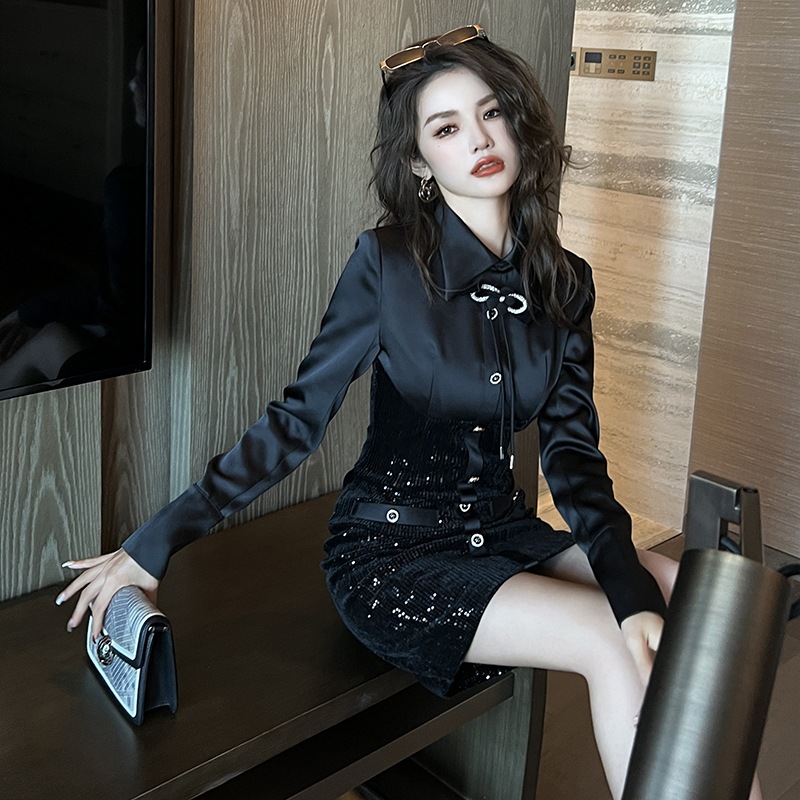 【JY.上品】 2025秋新品 キラキラ ショートワンピース ドレス パーティー キャバ 大人 同窓会 披露宴 卒業式 結婚式 演奏会 ウェディング 二次会 メガ割