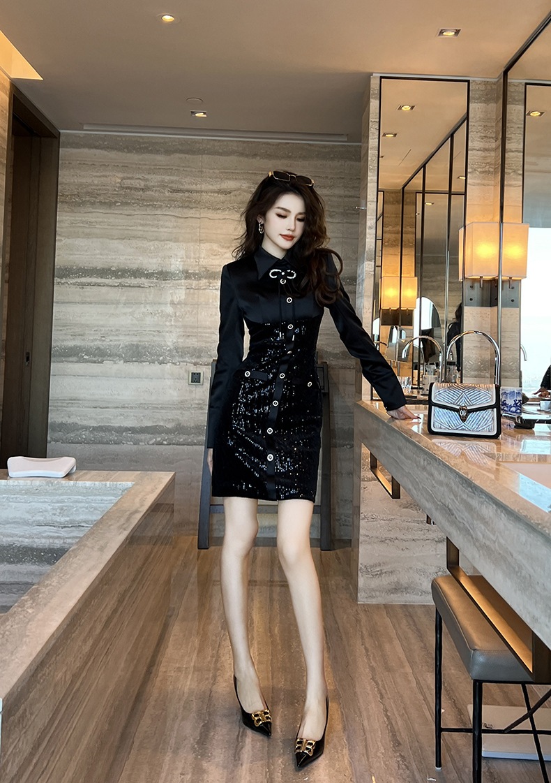 【JY.上品】 2025秋新品 キラキラ ショートワンピース ドレス パーティー キャバ 大人 同窓会 披露宴 卒業式 結婚式 演奏会 ウェディング 二次会 メガ割