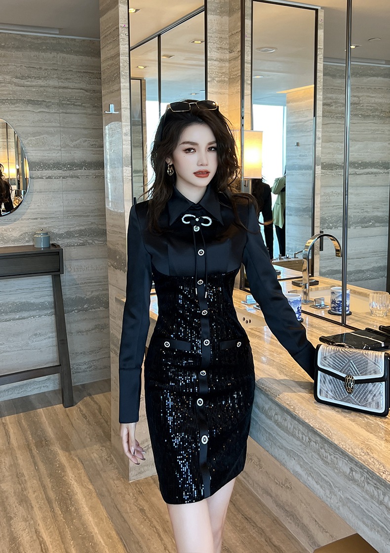 【JY.上品】 2025秋新品 キラキラ ショートワンピース ドレス パーティー キャバ 大人 同窓会 披露宴 卒業式 結婚式 演奏会 ウェディング 二次会 メガ割