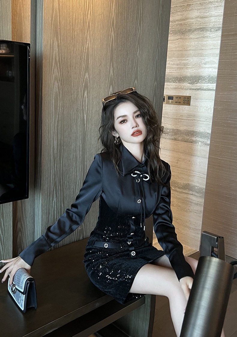 【JY.上品】 2025秋新品 キラキラ ショートワンピース ドレス パーティー キャバ 大人 同窓会 披露宴 卒業式 結婚式 演奏会 ウェディング 二次会 メガ割