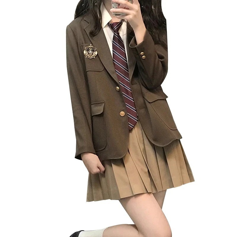 セットアップセーラー服 文化祭 学園祭 入学式 五点セット スクールスーツ セット 蝶ネクタイ バッジ スクール 制服 女子高生 高校生　学生服 キッズ子服スーツ ジャケット ブラウススカート フォ