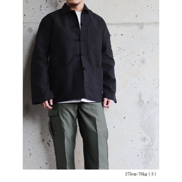 モールスキンチャイナジャケット ブラック 3（XLサイズ）