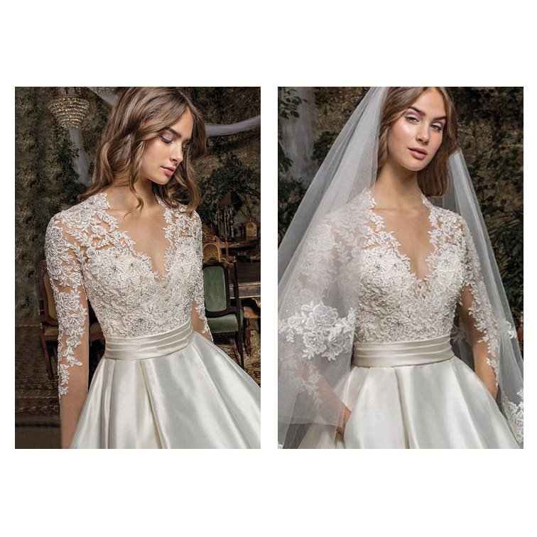 ウエディングドレス aライン セクシー 白 ロングドレス 長袖 結婚式 花嫁 ブライダル ウエディングドレス 二次会 パーティードレス 演奏会 フォーマルドレス