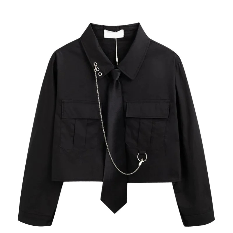 本日限定 シャツ 長半袖 レデイーズ 原宿風 JK制服 ショート丈 へそ出し トップス 韓国ファッション ヒ13374