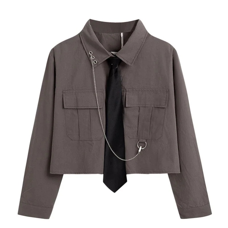 本日限定 シャツ 長半袖 レデイーズ 原宿風 JK制服 ショート丈 へそ出し トップス 韓国ファッション ヒ13374