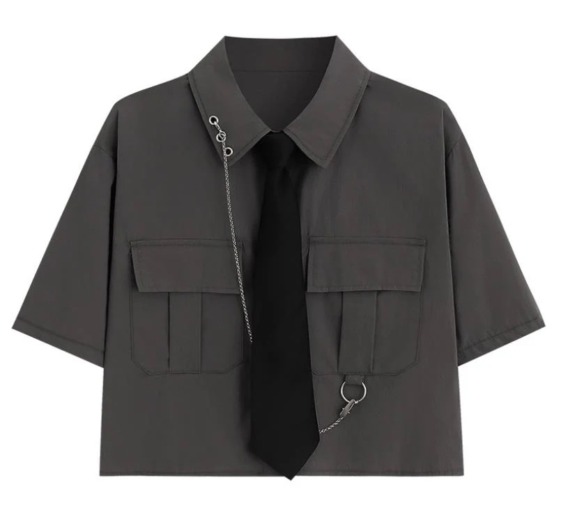 本日限定 シャツ 長半袖 レデイーズ 原宿風 JK制服 ショート丈 へそ出し トップス 韓国ファッション ヒ13374