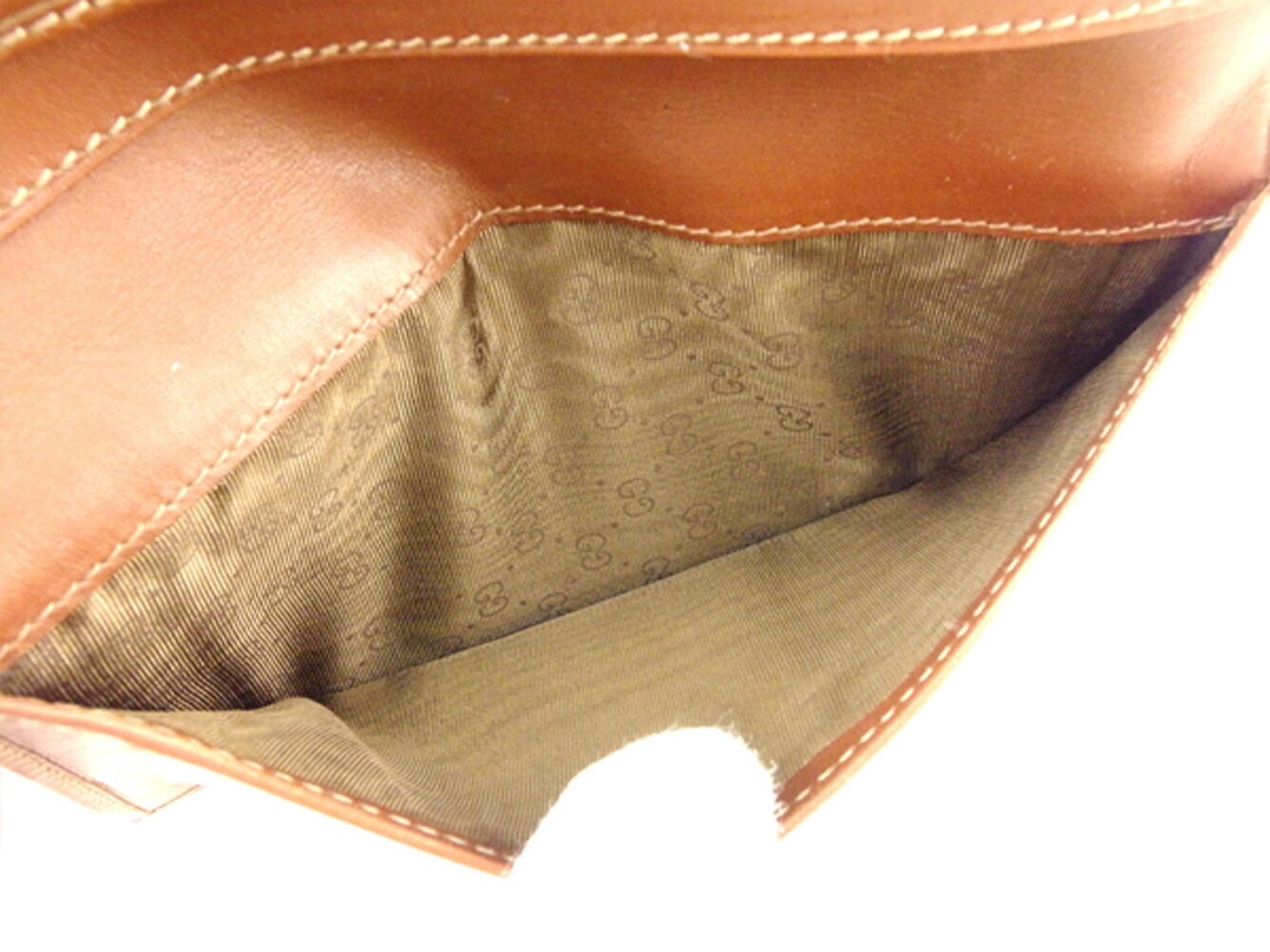 長札入れ 札入れ ロゴ柄 オールドグッチ グレー 灰色 ブラウン 中古