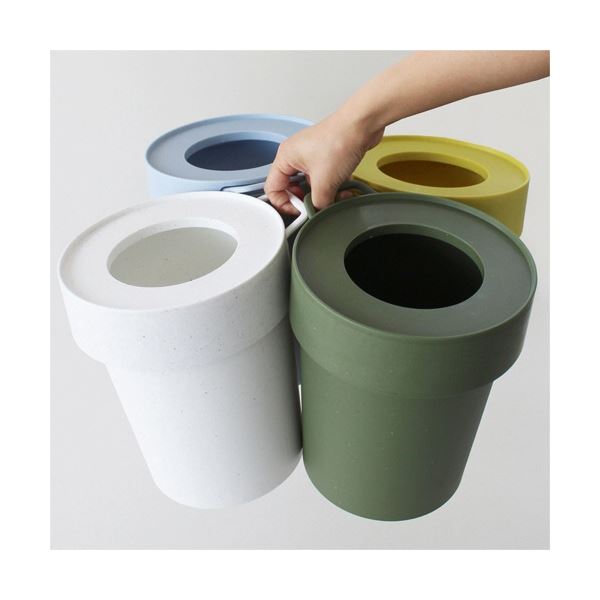 （まとめ）八幡化成 ゴミ箱 タップトラッシュ L ベイクドイエロー 1個 [x5セット]