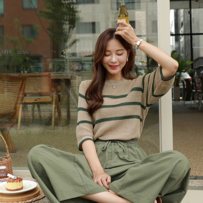 Click & Funny Wafjet ストライプニット Click & Funny Wafjet ストライプニット