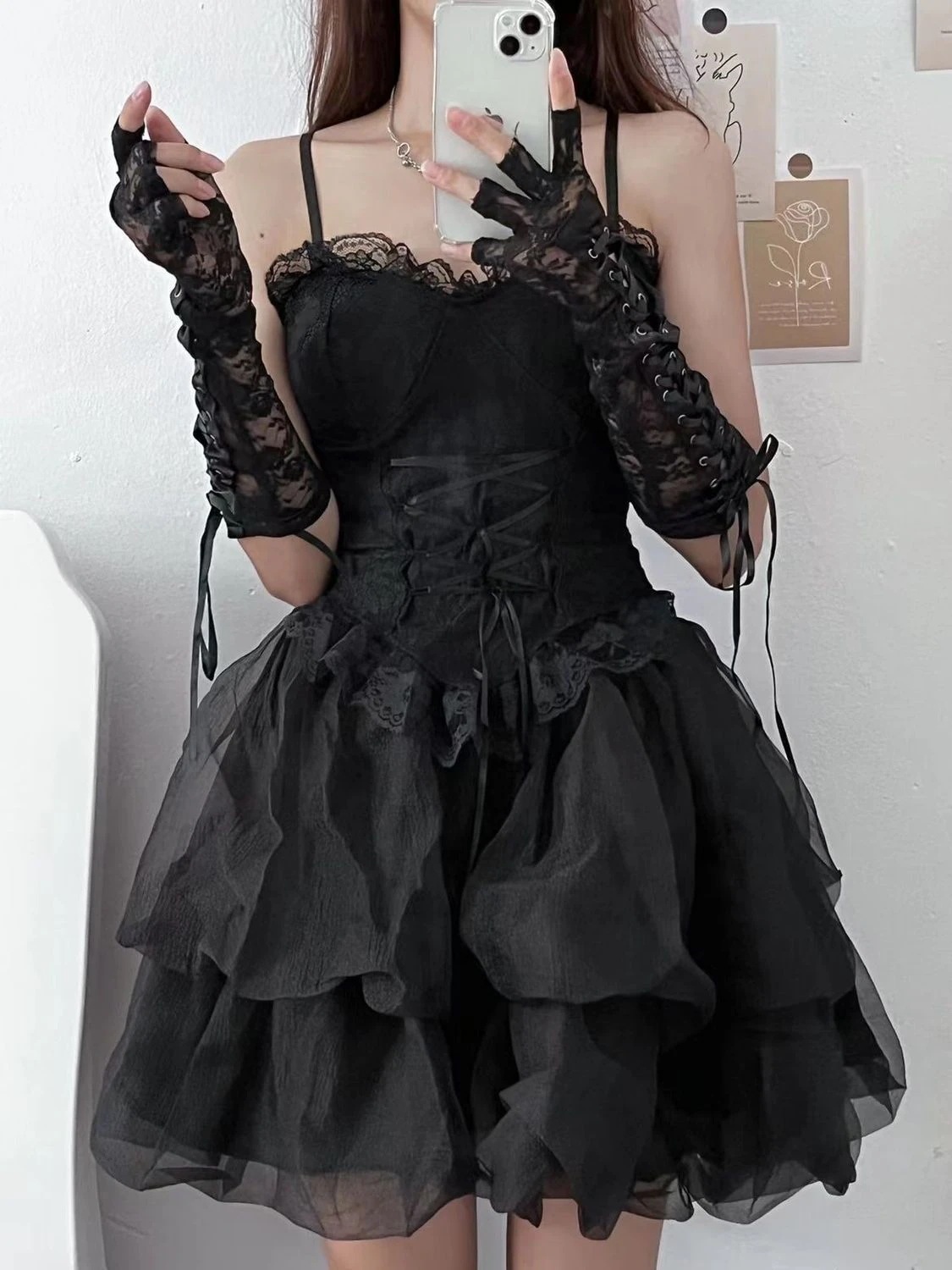 二次元 かわいい ロリータ コスプレ 改良少女 長袖 ブラウス+カップ付きキャミソール トップス+スカート 3点セット