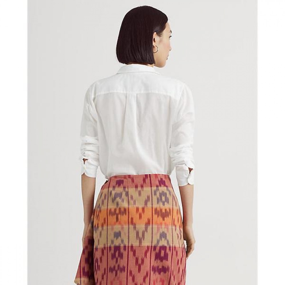 ローレンラルフローレンコットンボイルシャツ (WMLRSHTS6820299100)