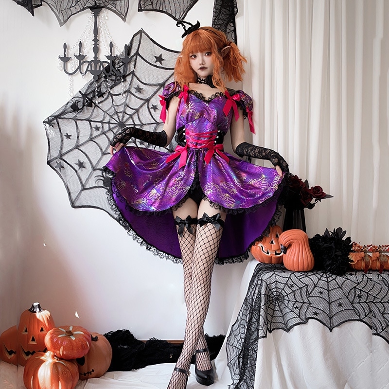 万圣节服装女角色扮演女巫装巫婆吸血鬼性感蜘蛛恶魔连衣裙女 万圣节服装女角色扮演女巫装巫婆吸血鬼性感蜘蛛恶魔连衣裙女