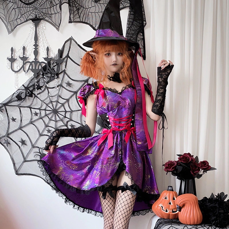 万圣节服装女角色扮演女巫装巫婆吸血鬼性感蜘蛛恶魔连衣裙女 万圣节服装女角色扮演女巫装巫婆吸血鬼性感蜘蛛恶魔连衣裙女