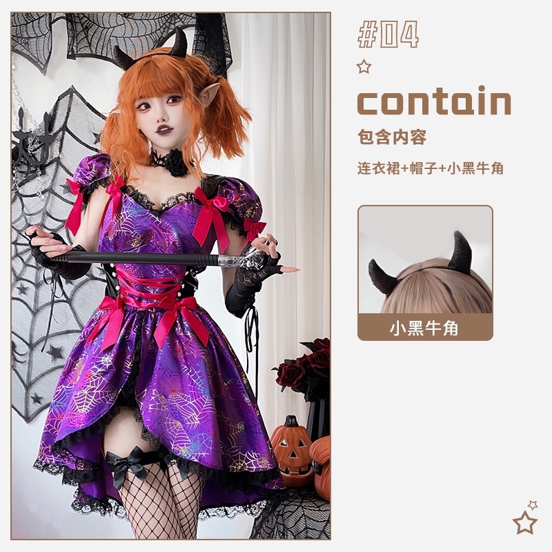 万圣节服装女角色扮演女巫装巫婆吸血鬼性感蜘蛛恶魔连衣裙女 万圣节服装女角色扮演女巫装巫婆吸血鬼性感蜘蛛恶魔连衣裙女
