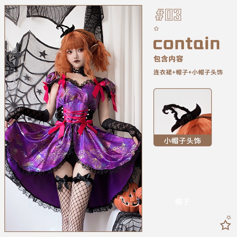 万圣节服装女角色扮演女巫装巫婆吸血鬼性感蜘蛛恶魔连衣裙女 万圣节服装女角色扮演女巫装巫婆吸血鬼性感蜘蛛恶魔连衣裙女