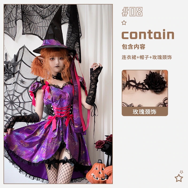 万圣节服装女角色扮演女巫装巫婆吸血鬼性感蜘蛛恶魔连衣裙女 万圣节服装女角色扮演女巫装巫婆吸血鬼性感蜘蛛恶魔连衣裙女