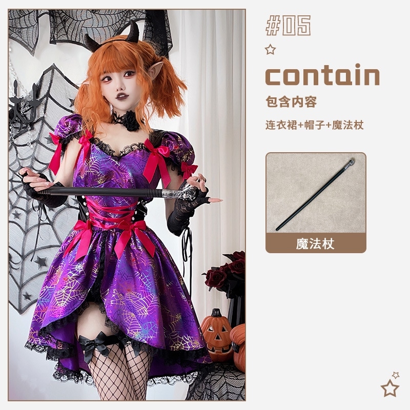 万圣节服装女角色扮演女巫装巫婆吸血鬼性感蜘蛛恶魔连衣裙女 万圣节服装女角色扮演女巫装巫婆吸血鬼性感蜘蛛恶魔连衣裙女