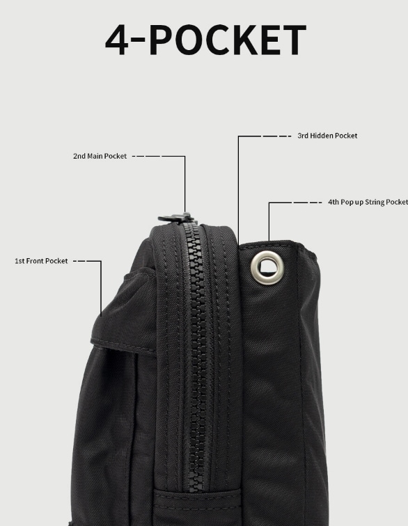 NO.28 RB STRING CROSS BAG　メンズ　男女兼用 Black色