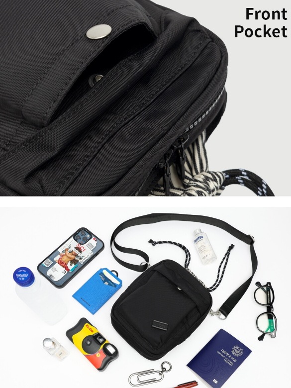 NO.28 RB STRING CROSS BAG　メンズ　男女兼用 Black色