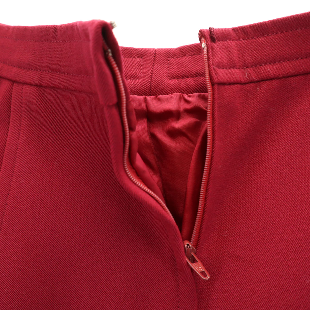 ウール100% スラックスパンツ 7 ボルドー系 レディース 古着 ウール100% スラックスパンツ 7 ボルドー系 レディース 古着