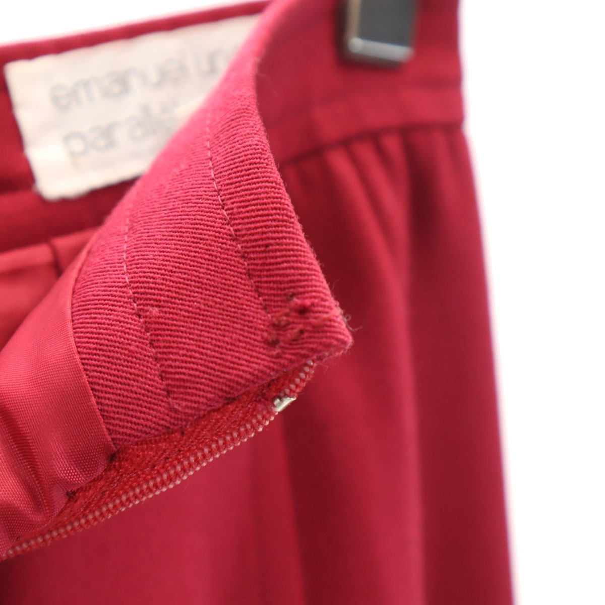 ウール100% スラックスパンツ 7 ボルドー系 レディース 古着 ウール100% スラックスパンツ 7 ボルドー系 レディース 古着