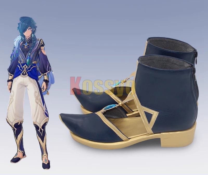 ガイア コスプレ靴 ガイア アルベリヒ 帆影に戯る 原神 Genshin げんしん ブーツ 下駄 シューズ 長靴 コスプレ クリスマス ハロウィン