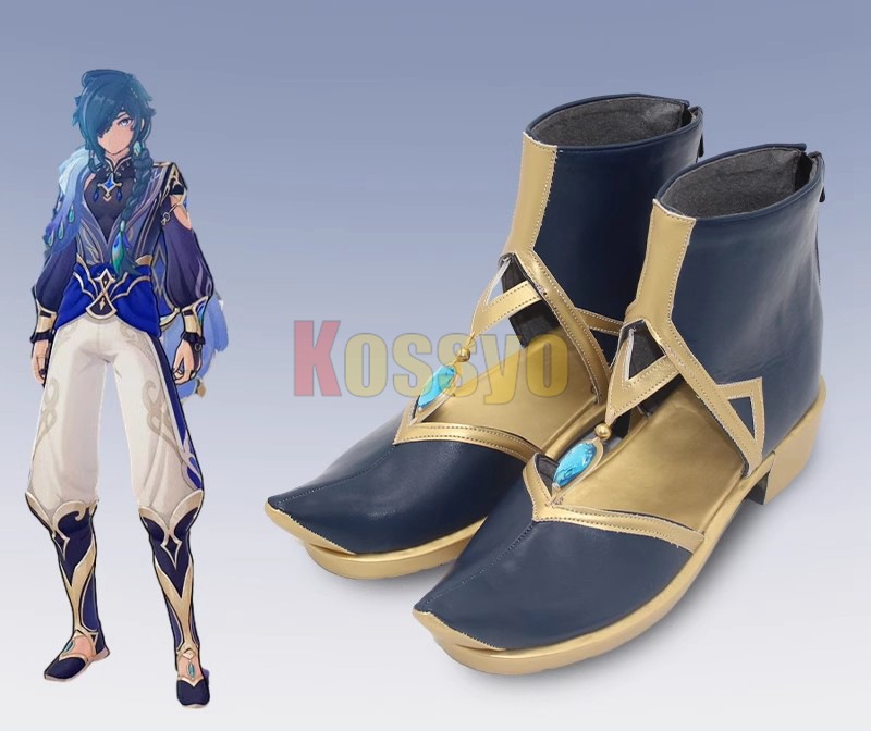 ガイア コスプレ靴 ガイア アルベリヒ 帆影に戯る 原神 Genshin げんしん ブーツ 下駄 シューズ 長靴 コスプレ クリスマス ハロウィン