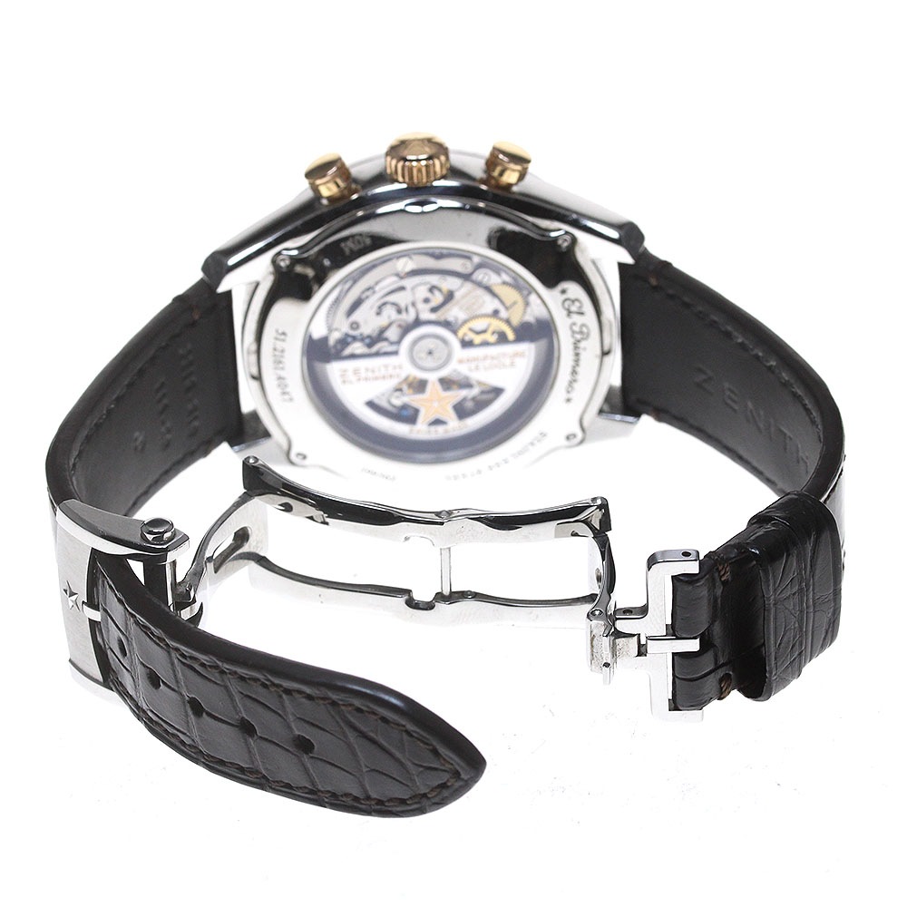 ゼニス ZENITH 51.2161.4047 クロノマスター シースルーバック 自動巻き メンズ _861659【中古】 ゼニス ZENITH 51.2161.4047 クロノマスター シースルーバック 自動巻き メンズ _861659【中古】