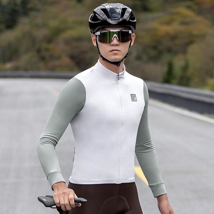 サイクルジャージ 長袖 秋 冬 裏起毛 防風 防寒 サイクルジャケット サイクリングウェア メンズ 14~22度対応(ホワイト, 2XL) サイクルジャージ 長袖 秋 冬 裏起毛 防風 防寒 サイクルジャケット サイクリングウェア メンズ 14~22度対応(ホワイト, 2XL)