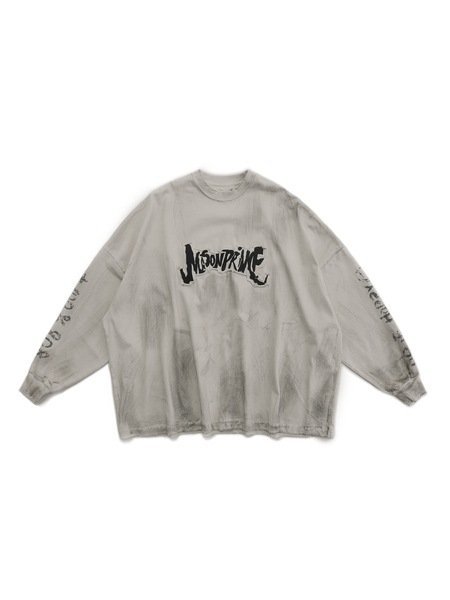 秋の新しい交通パスワード&LDQUODIRTYFIT&RDQUO落書き古い汚れた長袖Tシャツ男性用