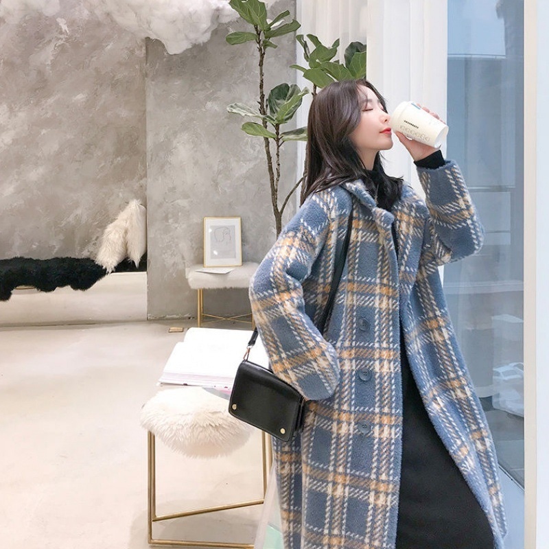 レデイース ニットコート セーター 羽織 秋冬 ロング チェック柄 ミンクカシミア ミンクファー 厚手 アウター オシャレ ゆったり カジュアル 通勤 フリーサイズ レデイース ニットコート セーター 羽織 秋冬 ロング 長袖