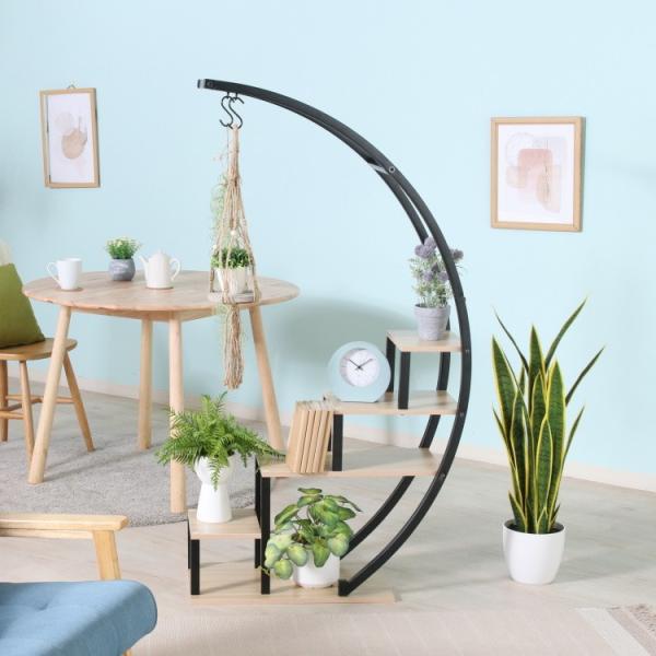 アーチ型ディスプレイラック 半円 幅58cm オープンラック プランタースタンド 飾り棚 キャビネット シェルフボード