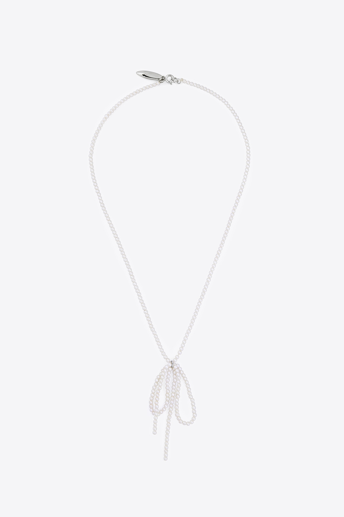 【Monday Edition】24SS PEARL BOW SILVER NECKLACE BS767_EC7253