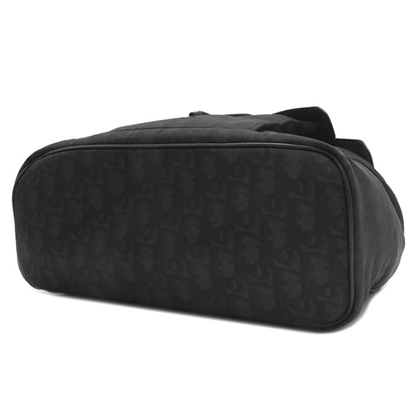 クリスチャン・ディオール Christian Dior リュック・デイパック MOTION バックパック キャンバス レザー ブラック シルバー金具 モーション オブリーク 黒 【中古】