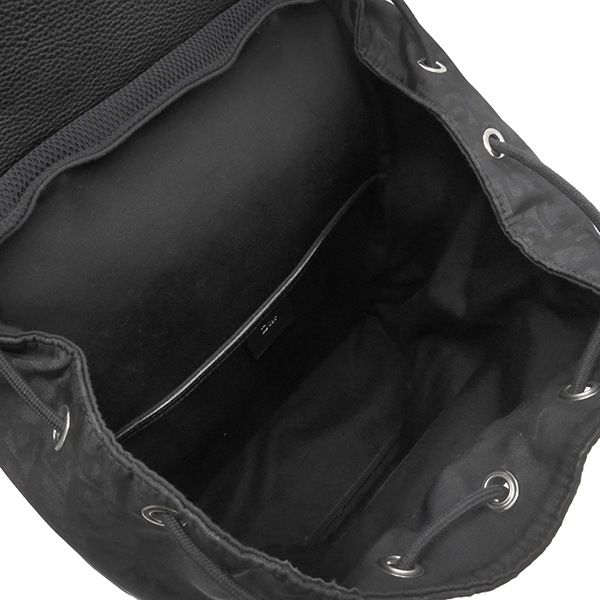 クリスチャン・ディオール Christian Dior リュック・デイパック MOTION バックパック キャンバス レザー ブラック シルバー金具 モーション オブリーク 黒 【中古】